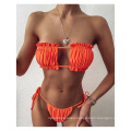 Fold Fashion Sexy Hollow European and American Foreign Trade Bikini Swimsuit